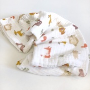 5-ти слойное муслиновое одеяло "Лиса с птичками" купить в Москве