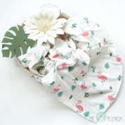 6-ти слойное муслиновое одеяло "Фламинго с листиками" купить в Москве