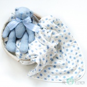 4-х слойное муслиновое одеяло "Голубые звезды" купить в Москве